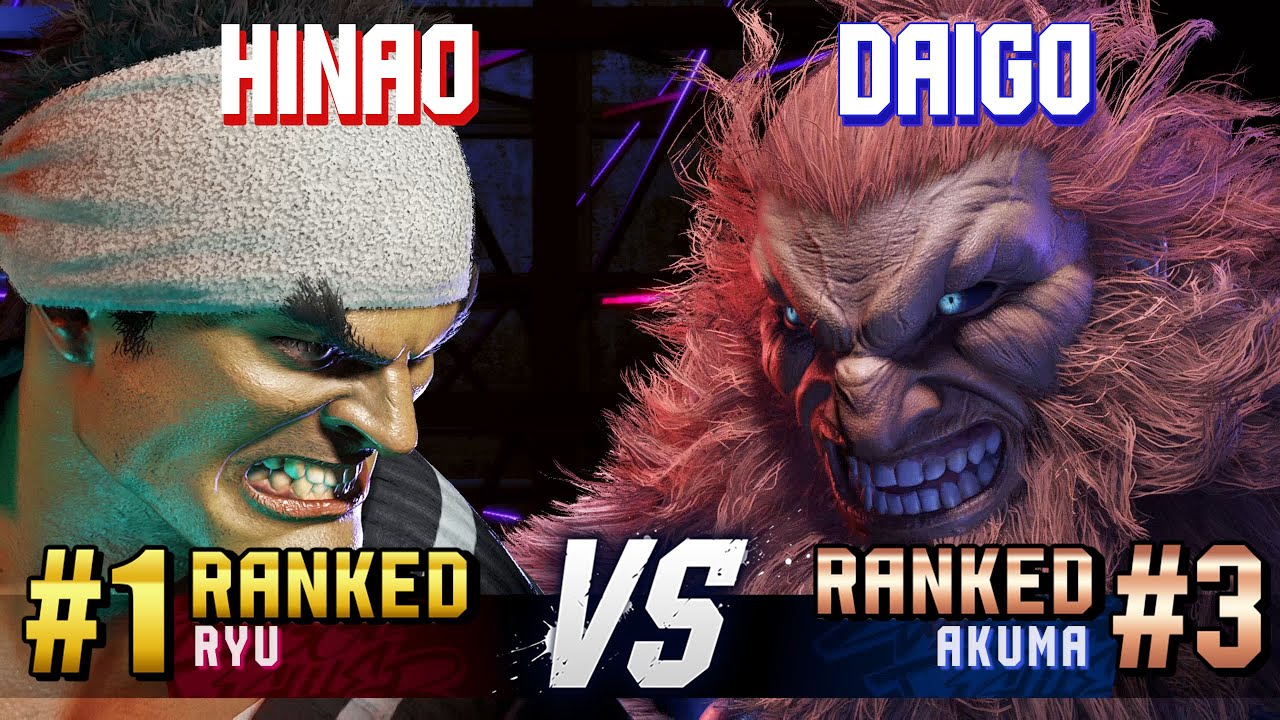 SF6 ▰ HINAO (#1 Ranked Ryu) vs DAIGO (#3 Ranked Akuma) ▰ High Level Gameplay