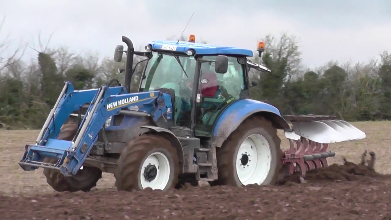 Ploughing with a New Holland T6.155 Tractor