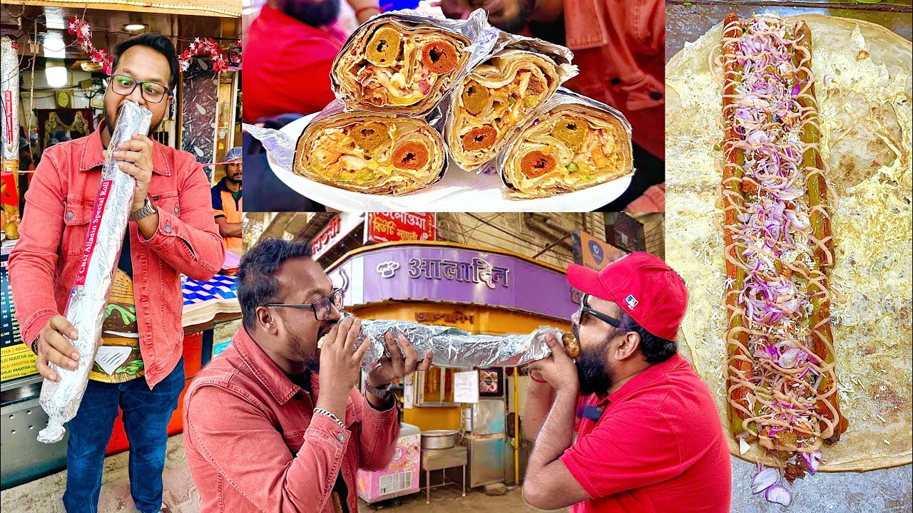 ২৬ ইঞ্চি রাক্ষস রোল 😈 মুরগী, খাসি, কাবাব, পনিরে ঠাসা কলকাতার সবচেয়ে বড় রোল এটাই!! 🔥 @changradaunofficial