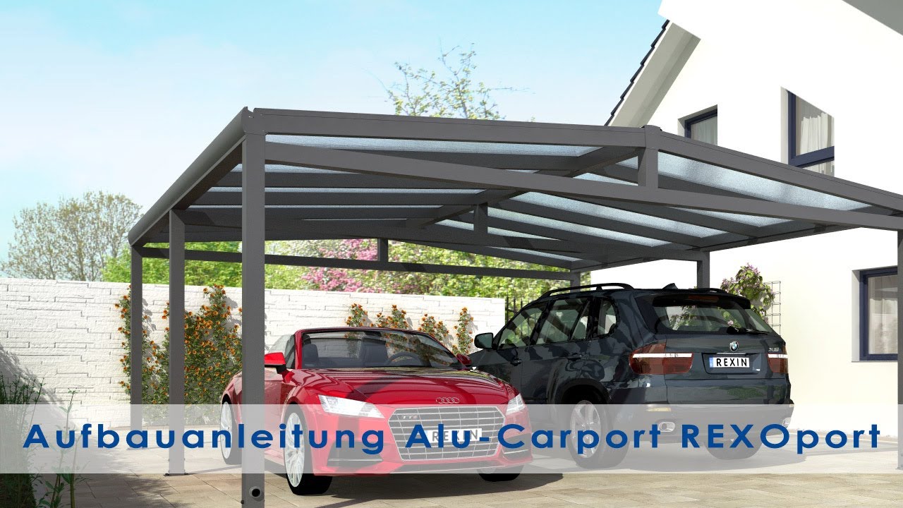 Alu Carport REXOport einfach selber bauen (Montage-Video), aktuellste Version!