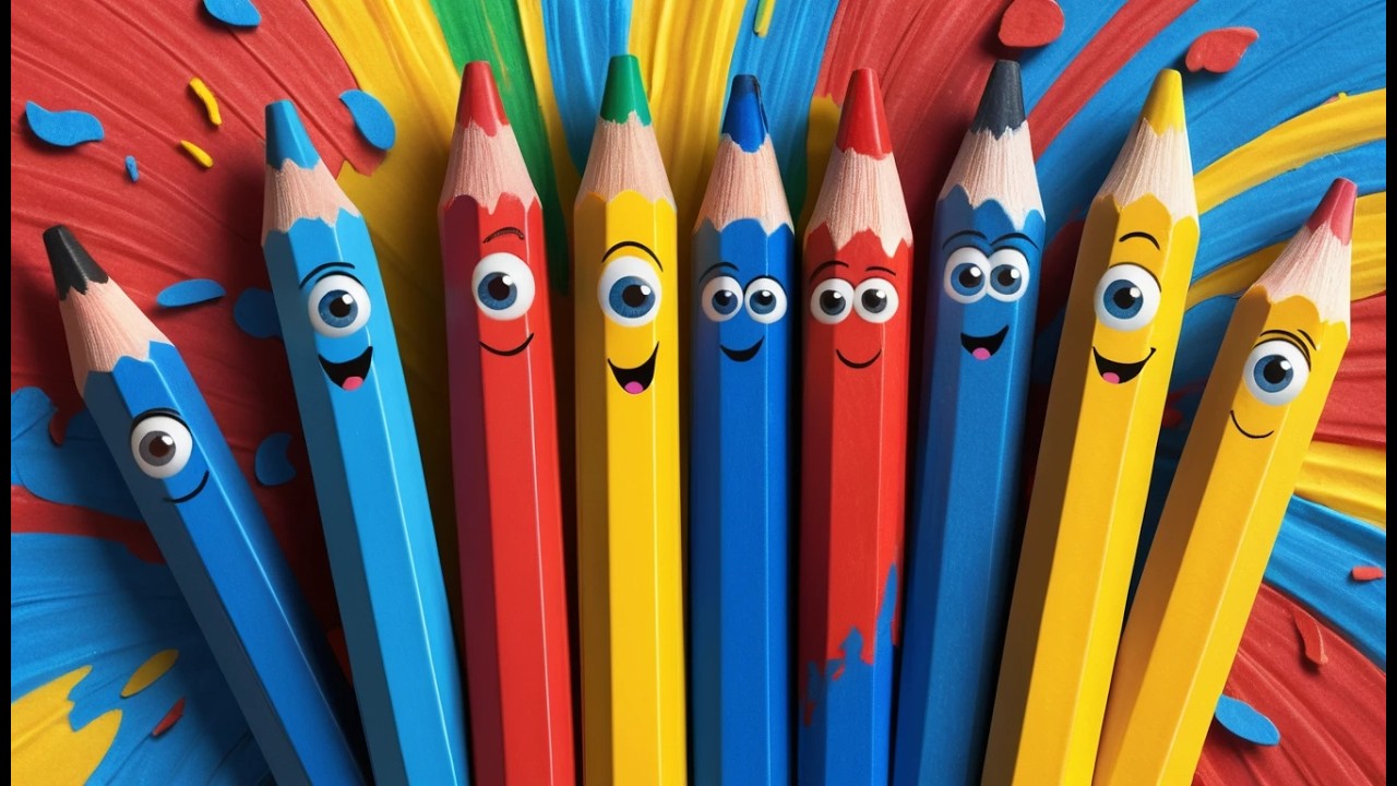 Tres Pequeños Lápices Garabatea Garabatea | Canción de Arte y Colores para Niños