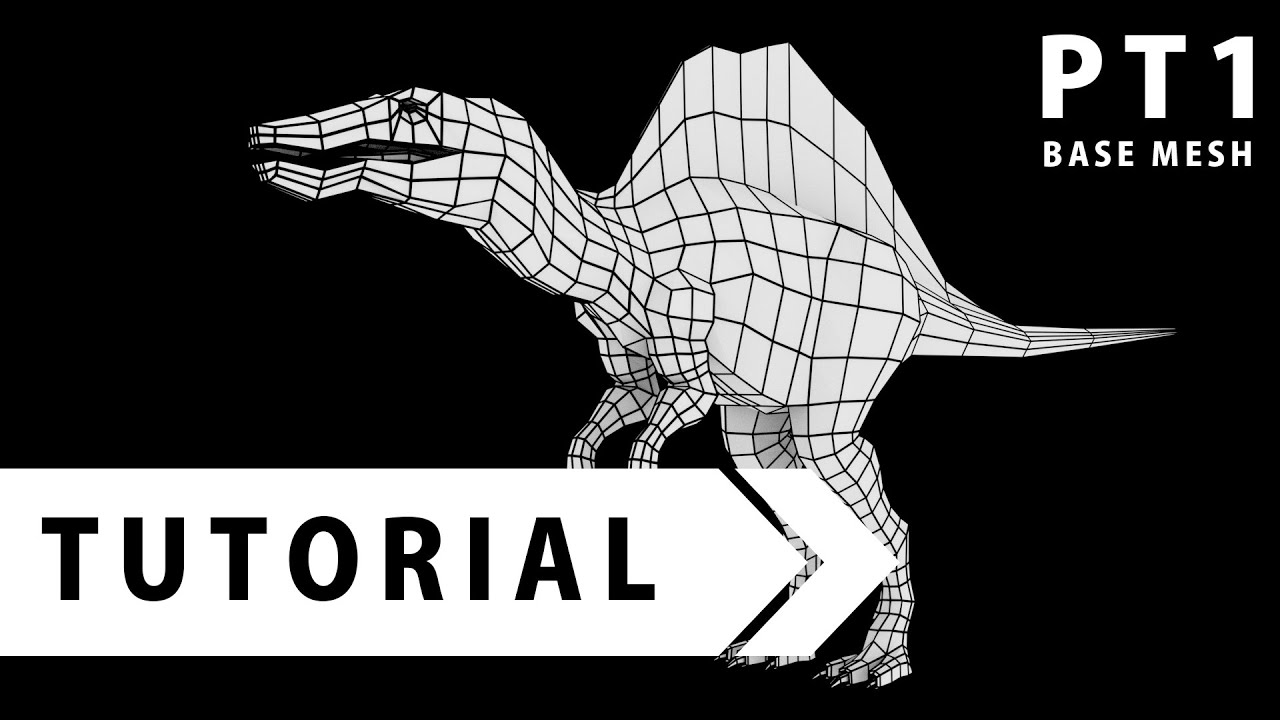 Creature Creation (Spinosaurus) - mini TUTORIAL BLENDER - Part 1 - Base Mesh - Dinosaur