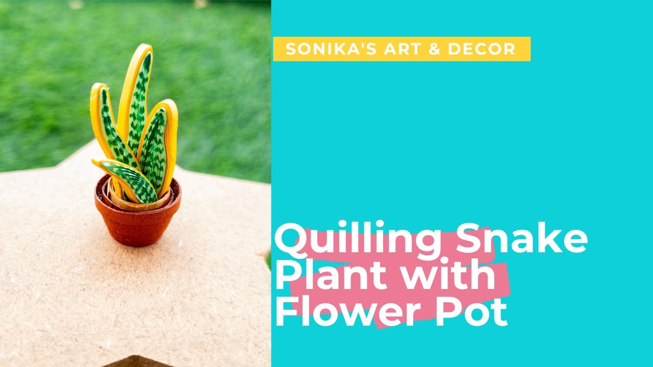 Quilling 3D Flower Pot | Quilled Snake Plant | Quilling Miniature 3D Pot Tutorial | 3D Quilling