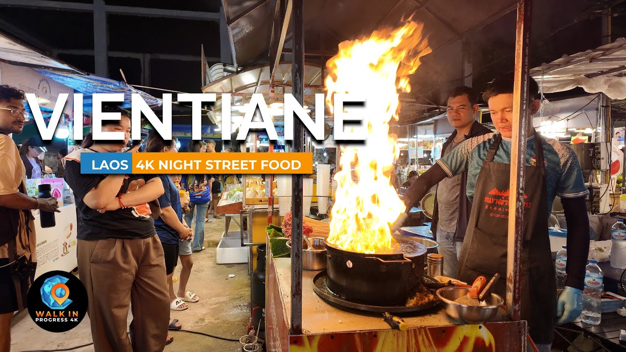VIENTIANE, Laos 🇱🇦 The Best Food Market in Laos | 4K Asia Walking Tour