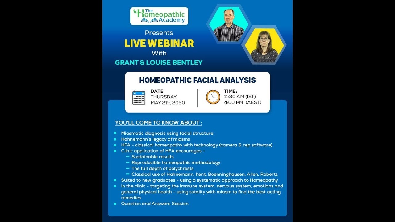 Live Webinar | Grant & Louise Bentley | Homeopathic Facial Analysis