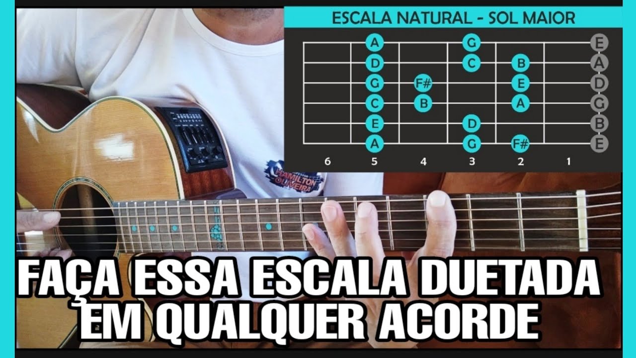 Aprenda essa Escala F&aacute;cil para Fazer Solos no Viol&atilde;o em Qualquer Acorde, (Duetada) em Sol (G) Maior