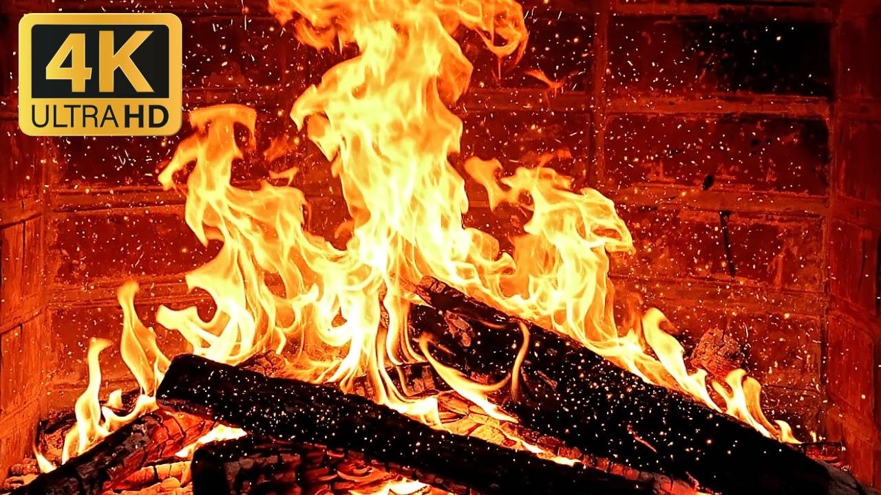 🔥 Pure Fire Ambience: Cozy 4K Fireplace | Gentle Wood Crackles for Focus, Meditation & Tranquility