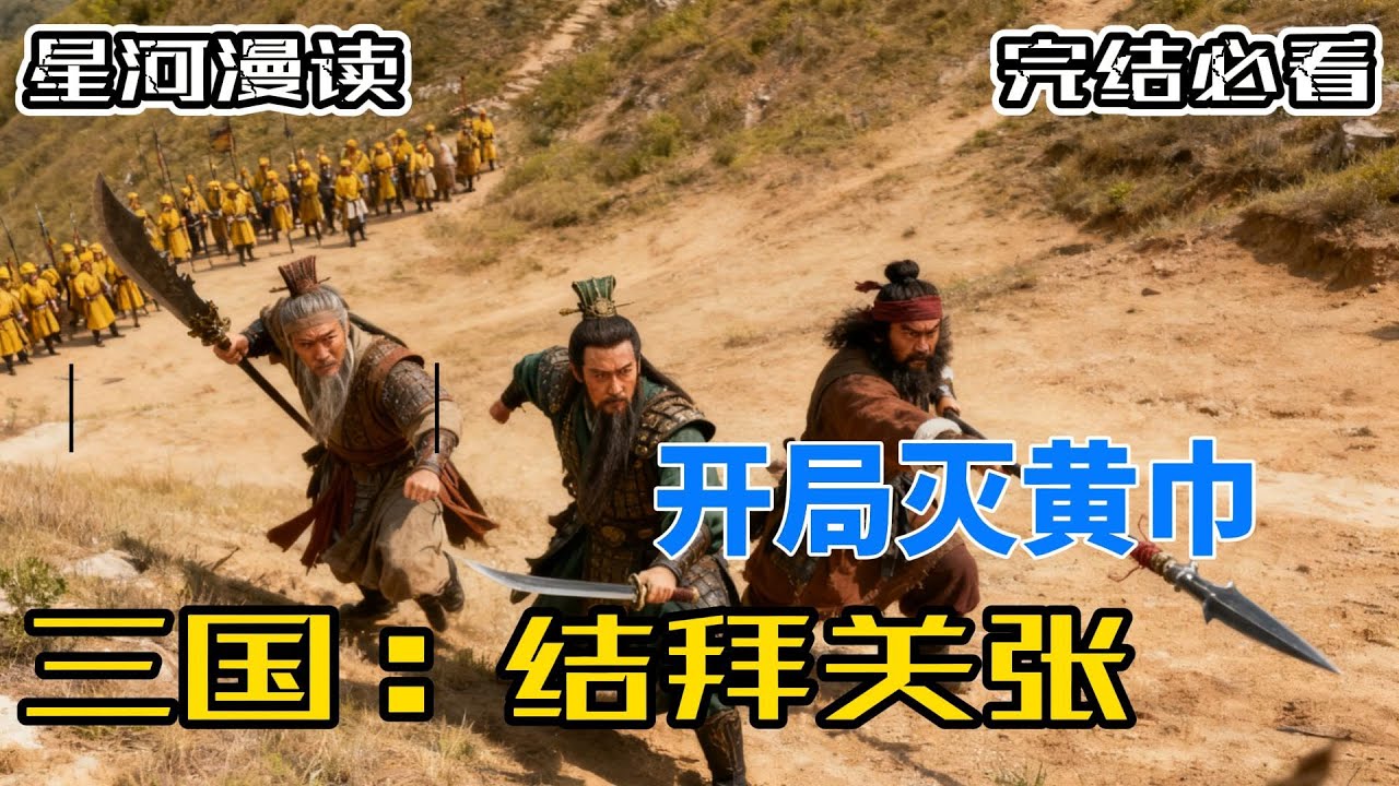 ✨完结下部✨《三国：结拜关张，开局灭黄巾 》东汉末年，朝堂腐朽，佞臣当道，吏治日渐崩坏。岁逢天灾，百姓困苦，以致黄巾四起，连年征战，民不聊生。#動漫 #热血 #三国志 #爽文 #一口气看完 #有声书