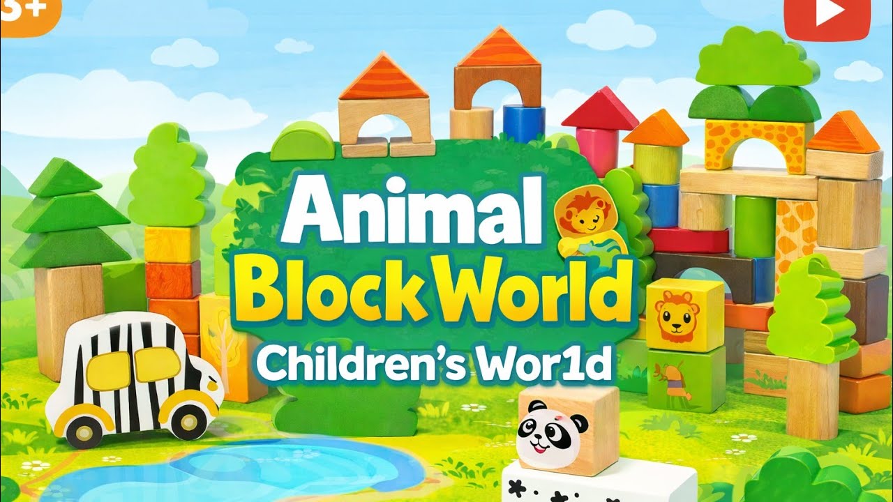 Wooden Animal Blocks Play | Educational Toys for Kids🦁🐘🦒🚙🚗