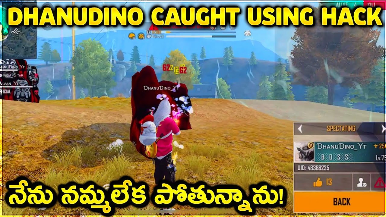 Dhanudino caught using hack - dhanudino killing top pro players with headshots - garenafreefire