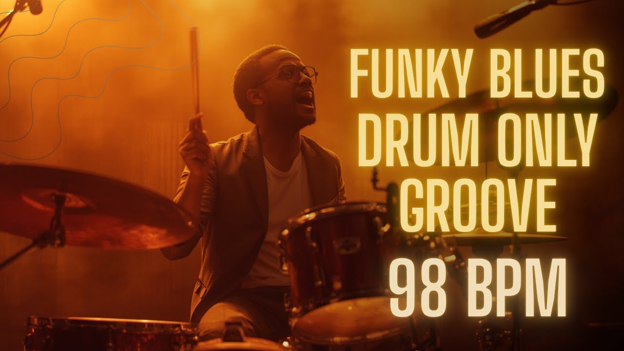 Funky Blues Drums – 12-Bar Groove Jam Track | 98 BPM | Drum Only | With Fills