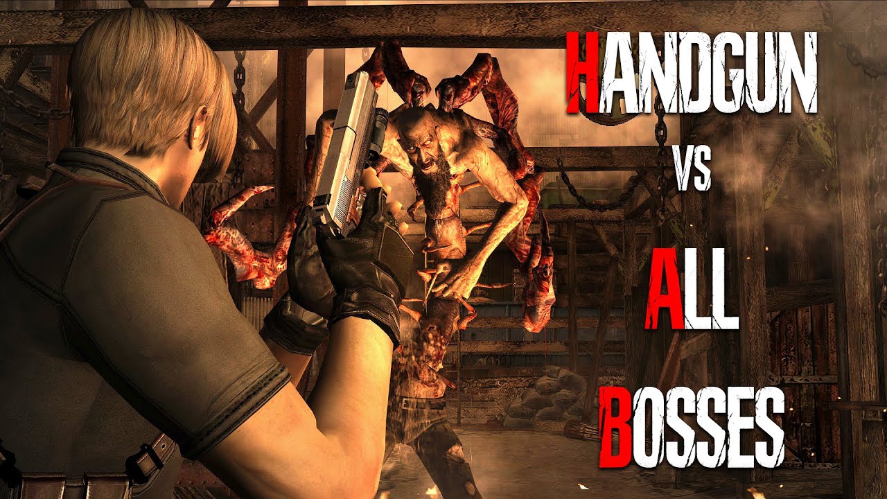 HANDGUN vs ALL BOSSES - Resident Evil 4 HD Project