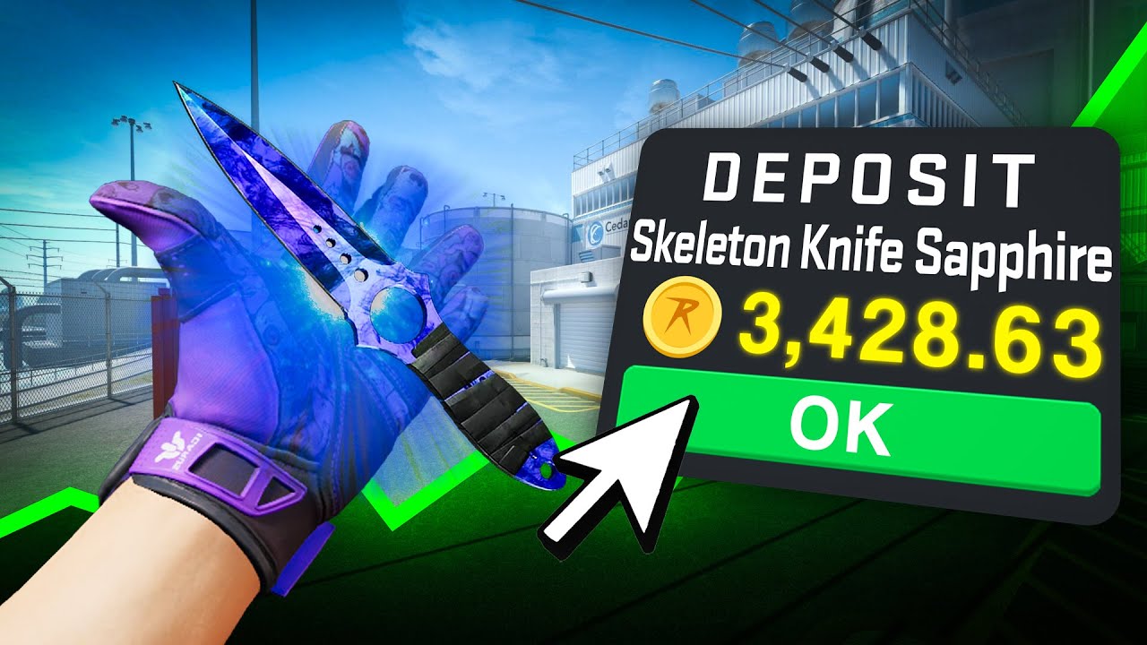 Depositing my Skeleton Knife Sapphire on CSGORoll...