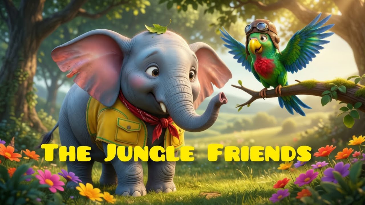 The Jungle Friend | Heartwarming 3D Animated Story for Kids | Elephant & Parrot Friendship