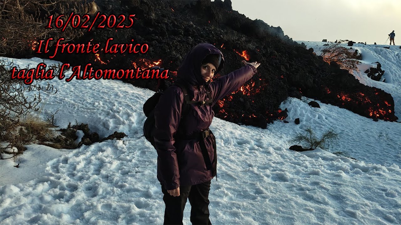 Etna - La colata lavica taglia la pista Altomontana