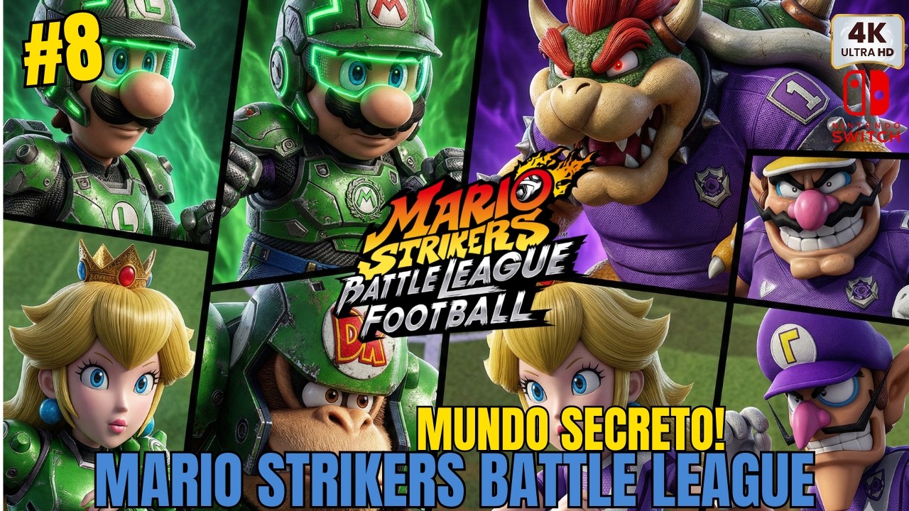 MUNDO SECRETO LIBERADO!  Taça Habilidade Mario Strikers Switch 4K Ultra #MarioStrikers #BattleLeague