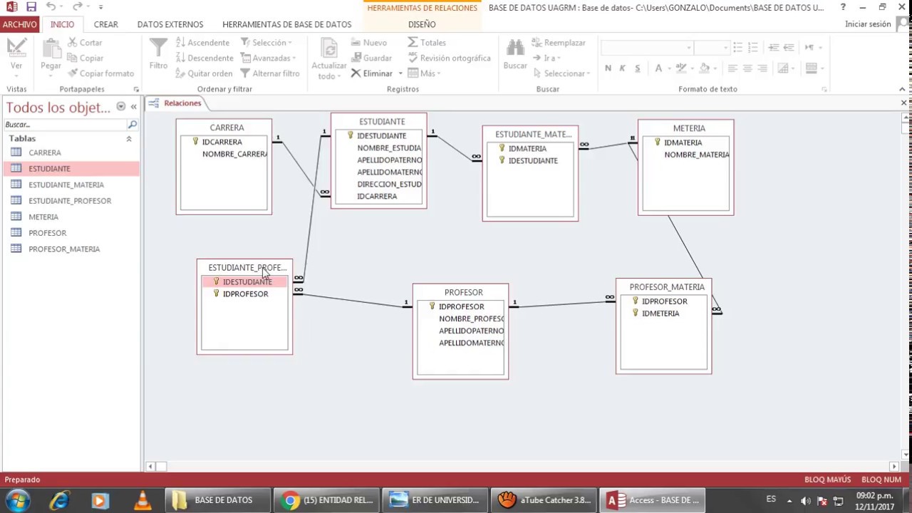 PASAR DE DIAGRAMA ENTIDAD RELACION A ACCESS