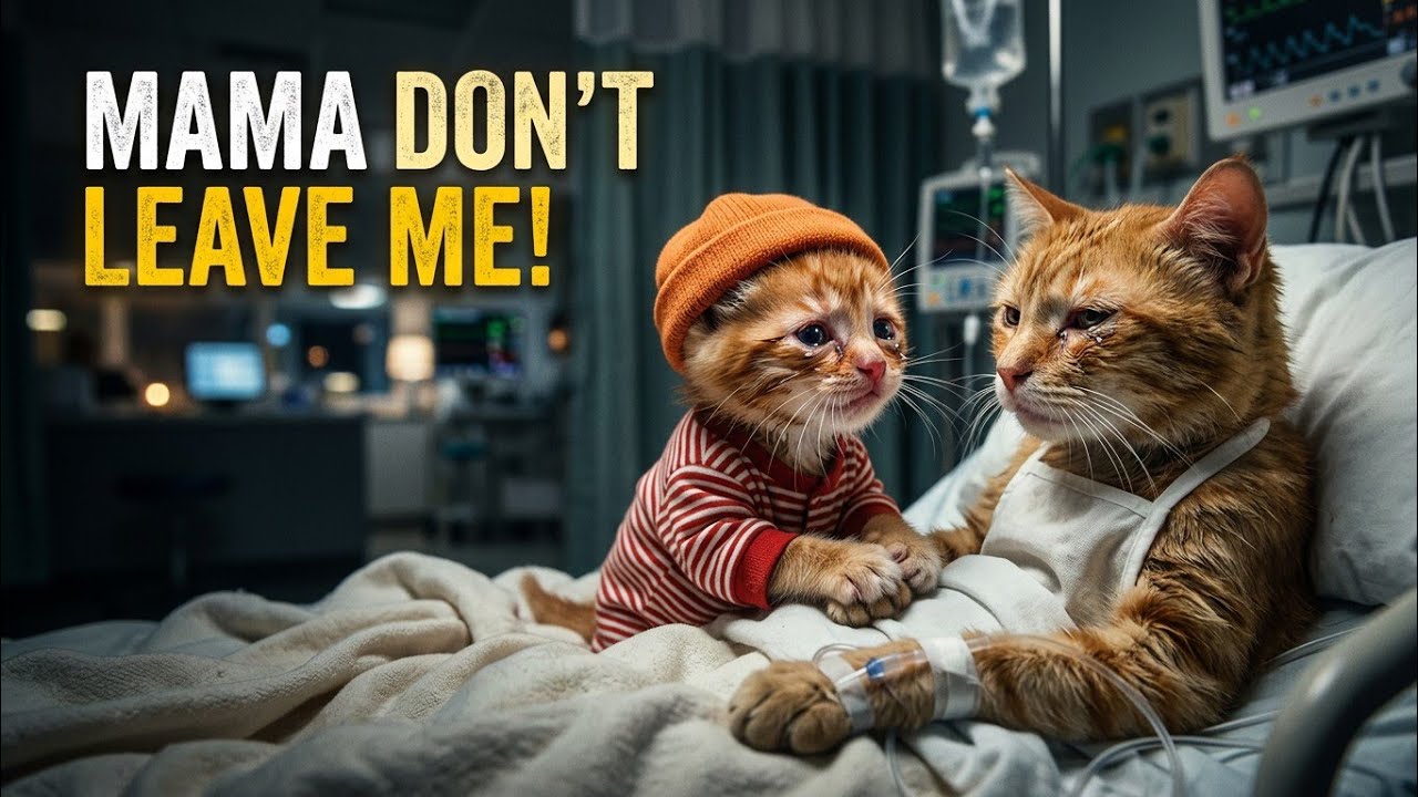 Unexpected Trouble! Brave Little Kitten Saves Her Sick Mama Cat 