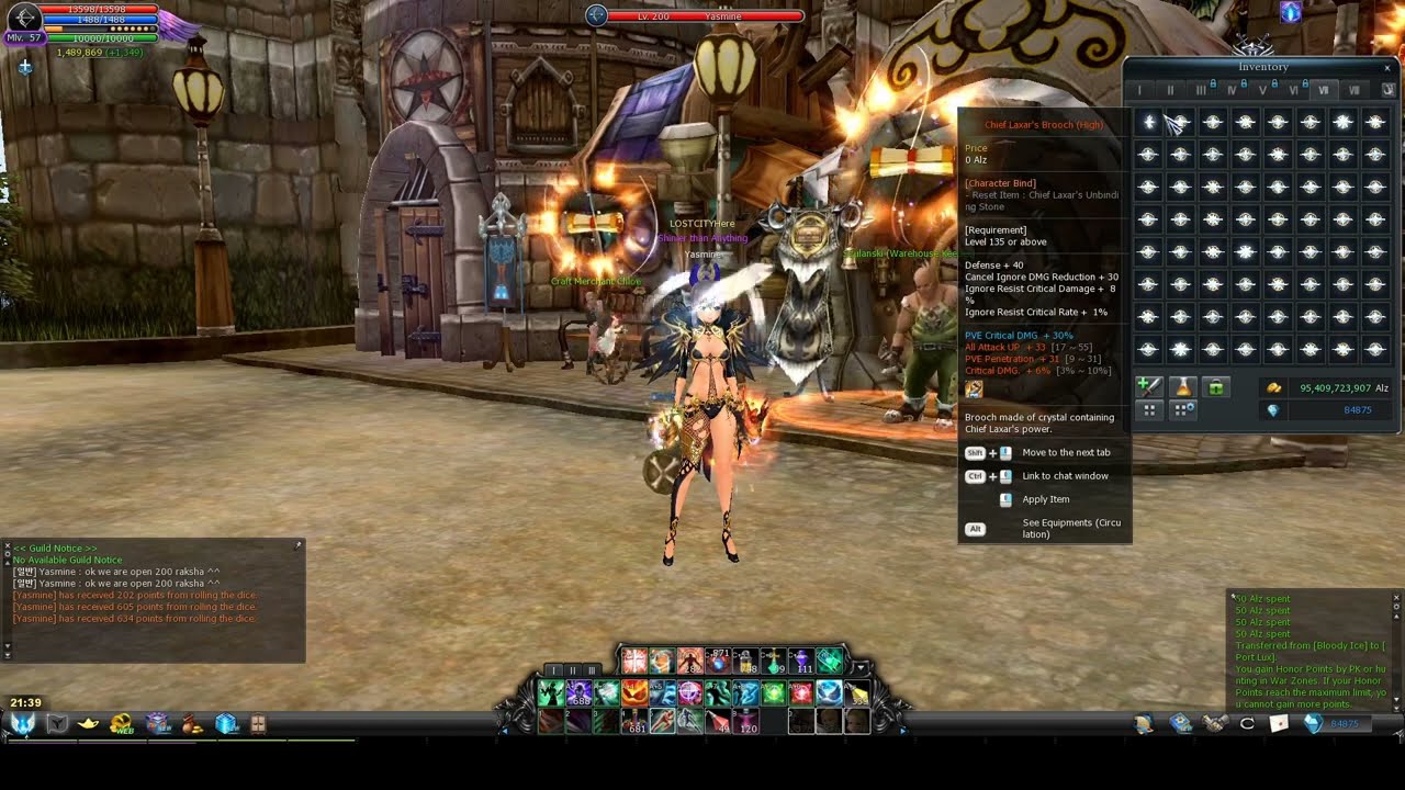 Cabal online Open 200 each Chief Laxa's Brooch ( Had High Grade with slot Crit Damage )