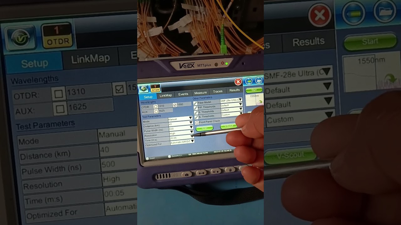 OTDR trace and find fiber length