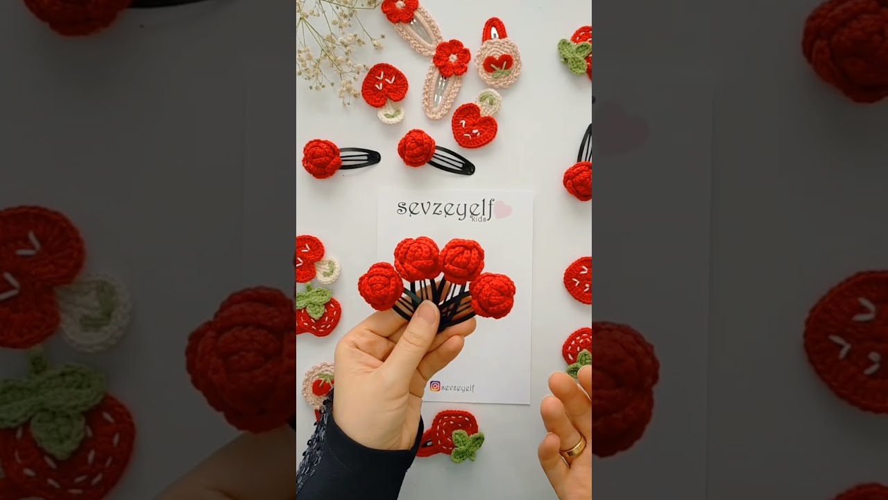 #14 Örgü gül toka yapımı @sevzeyelf