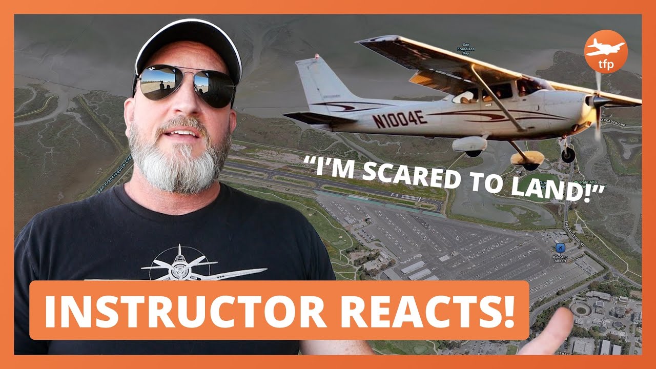 STUDENT SCARED TO LAND! - Instructor REACTS to student pilot learning to fly cessna and can't land.