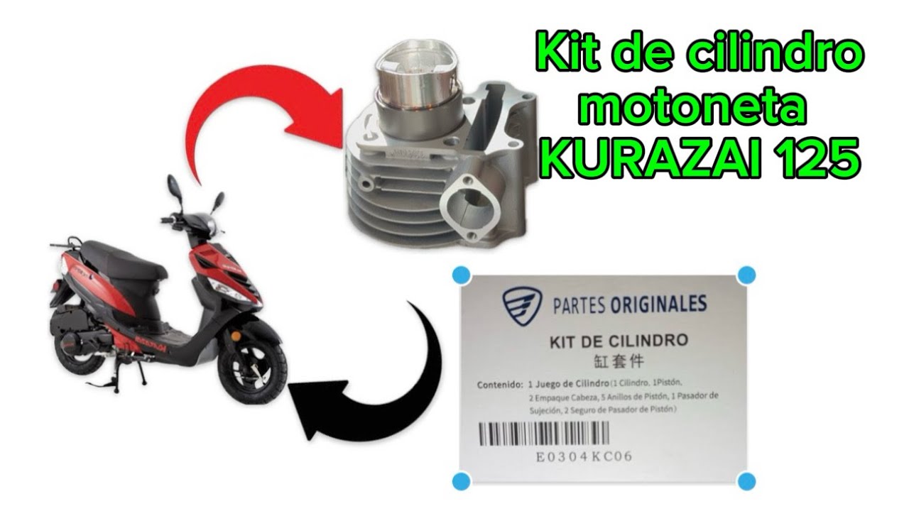 Cambiando kit de cilindro a motoneta kurazai 125