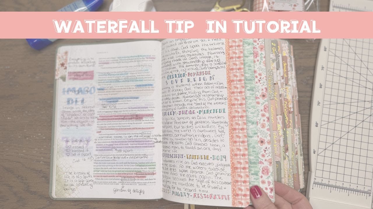 Easy Waterfall Tip-In Tutorial | Bible Journaling Hack You’ll Love