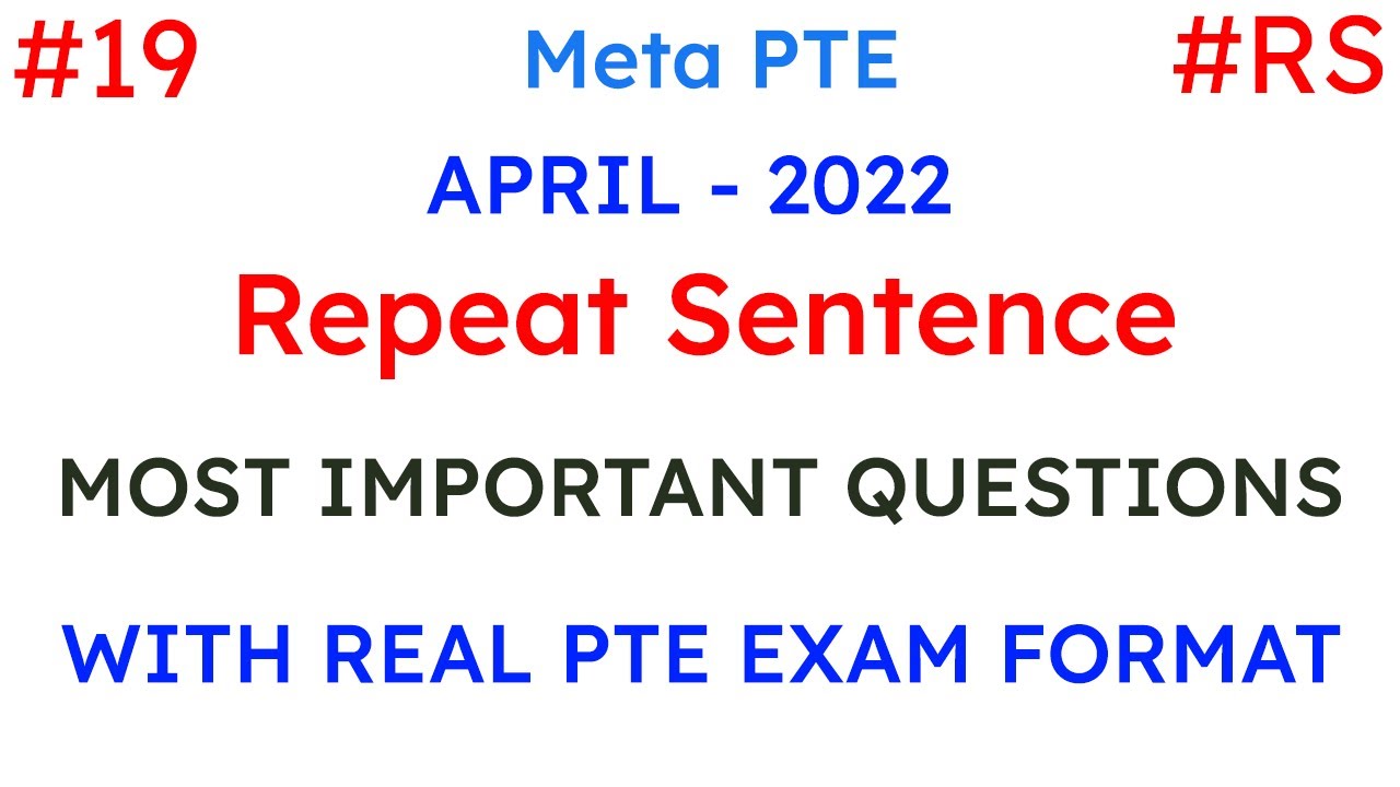April Edition Prediction | Repeat Sentence Practice | Most Important Questions | PTE 2022 | Meta PTE