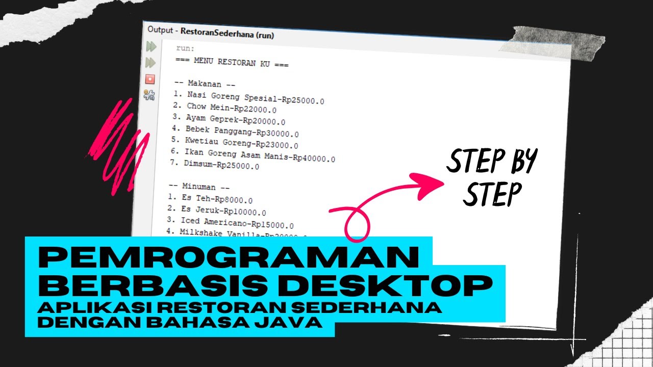 Tugas 1 Pemrograman Berbasis Desktop Universitas Terbuka - Aplikasi Restoran Sederhana JAVA