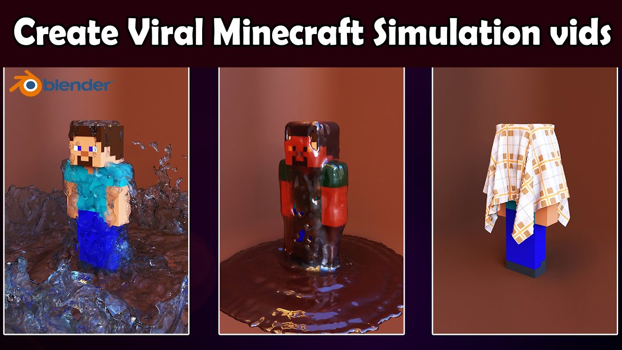 Как создавать вирусные симуляции Minecraft в Blender | Урок для начинающих