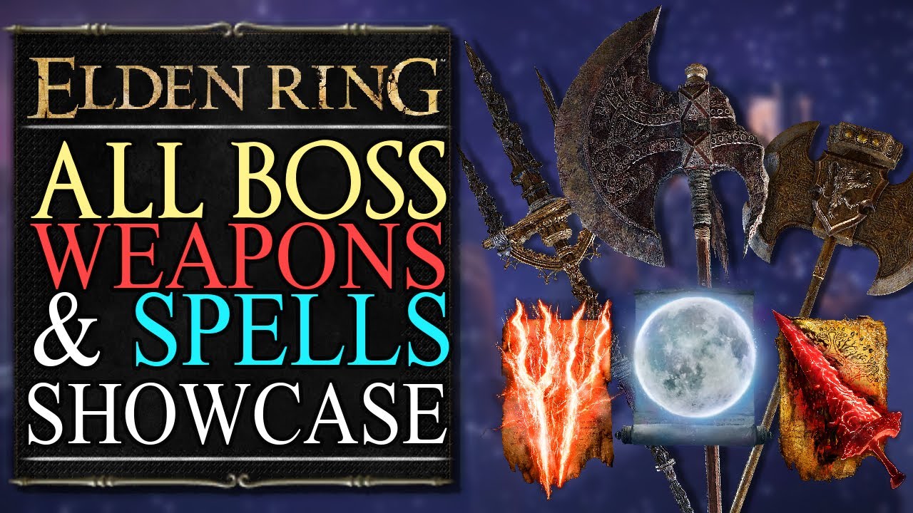 Elden Ring || All Boss Remembrance Armaments & Spells Showcase