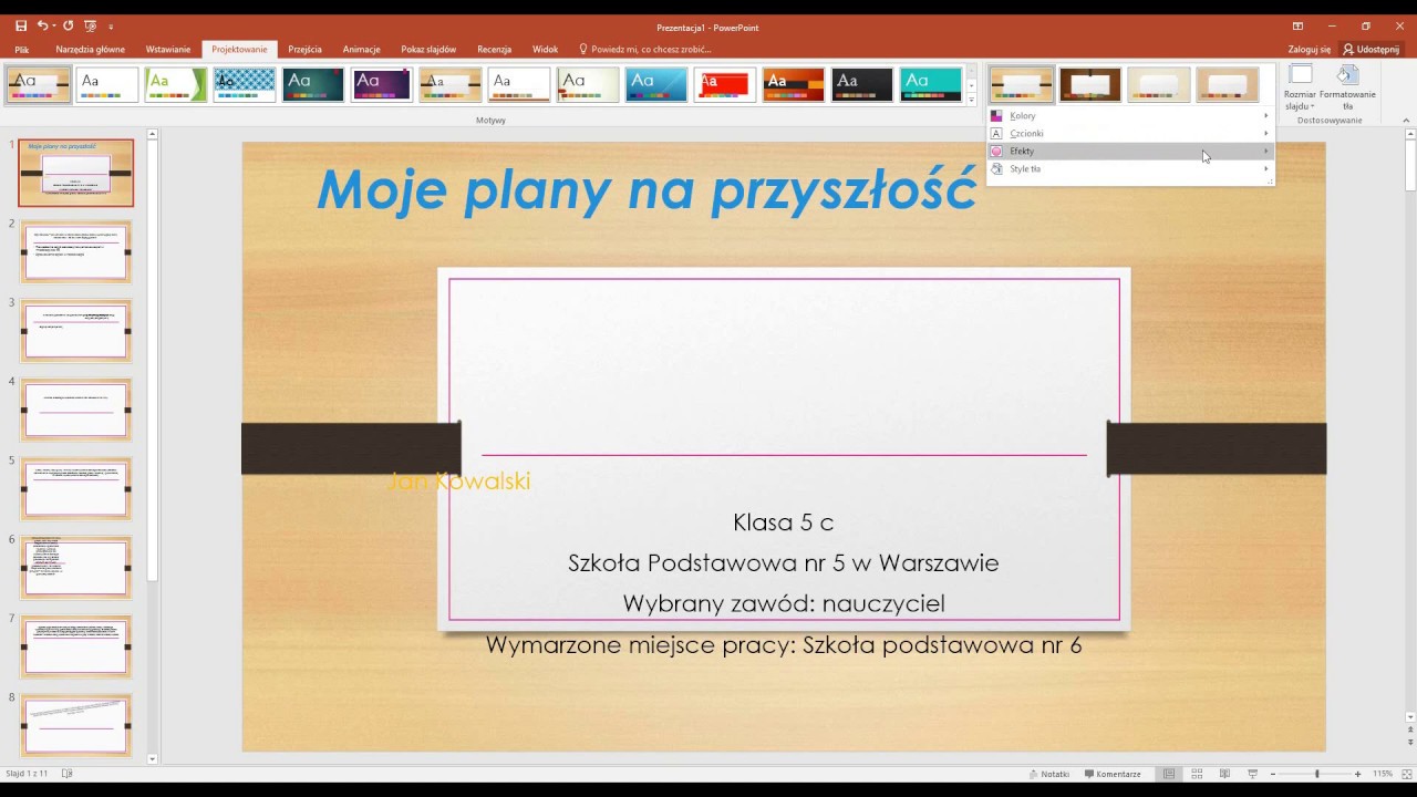 Microsoft Power Point - Moje plany na przyszłość