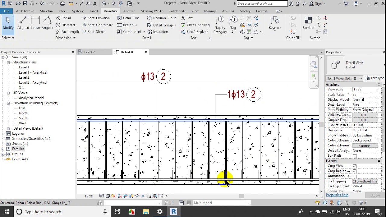 Đánh tên thép trong Revit