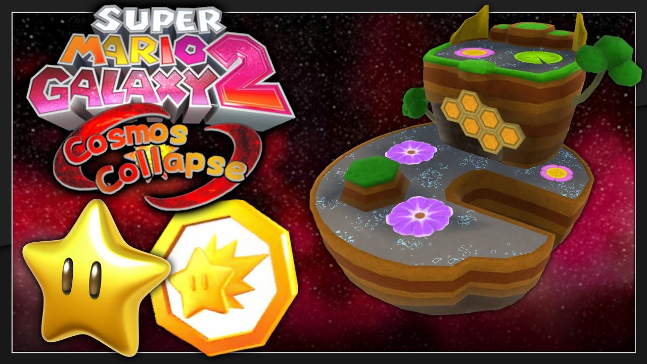 Super Mario Galaxy 2 Cosmos Collapse - Honeyhop Galaxy STAR / COMET MEDAL