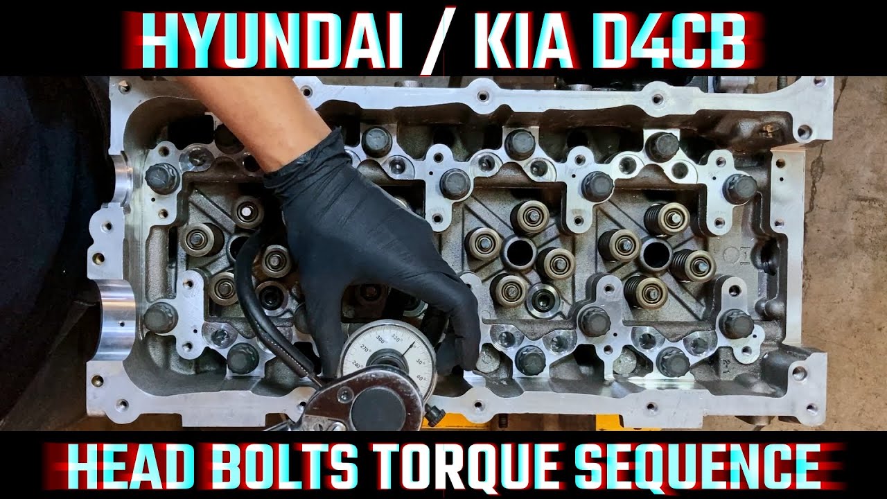 HYUNDAI / KIA D4CB CYLINDER HEAD BOLTS TORQUE SEQUENCE | H1 GRAND STAREX PORTER H100 I800 ILOAD IMAX