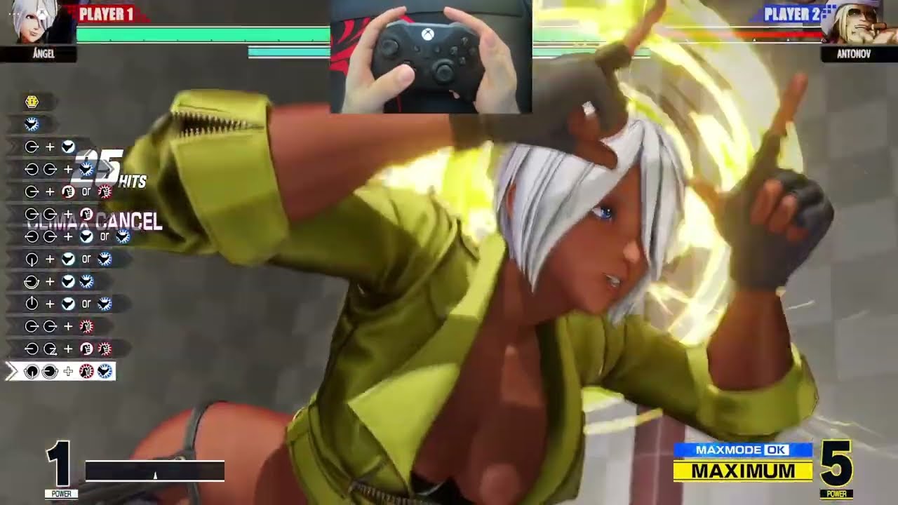 KOF XV - Angel Combo Missions 1 - 5 (w/Controller)