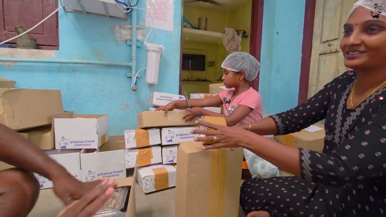Sunday மட்டன் குழம்பு மகள் தேய்த்த பூரி கருவாடு பார்சல் போட போறோம் 