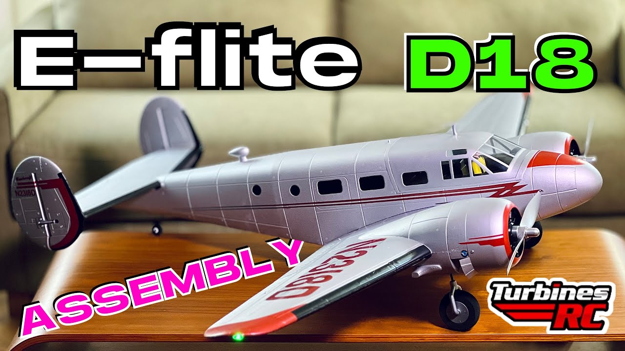 BUILD + Jeti RADIO SETTINGS • E-flite Beechcraft D18 1.5m PNP RC PLANE • (English/Français 4K 60fps)