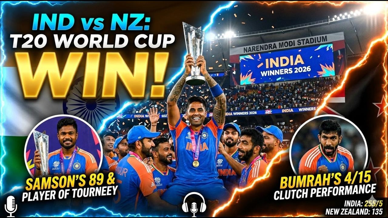 చరిత్రలో నిలిచిన ఫైనల్! 🔥 ఇండియా vs న్యూజిలాండ్ | T20 వరల్డ్ కప్ విజయం