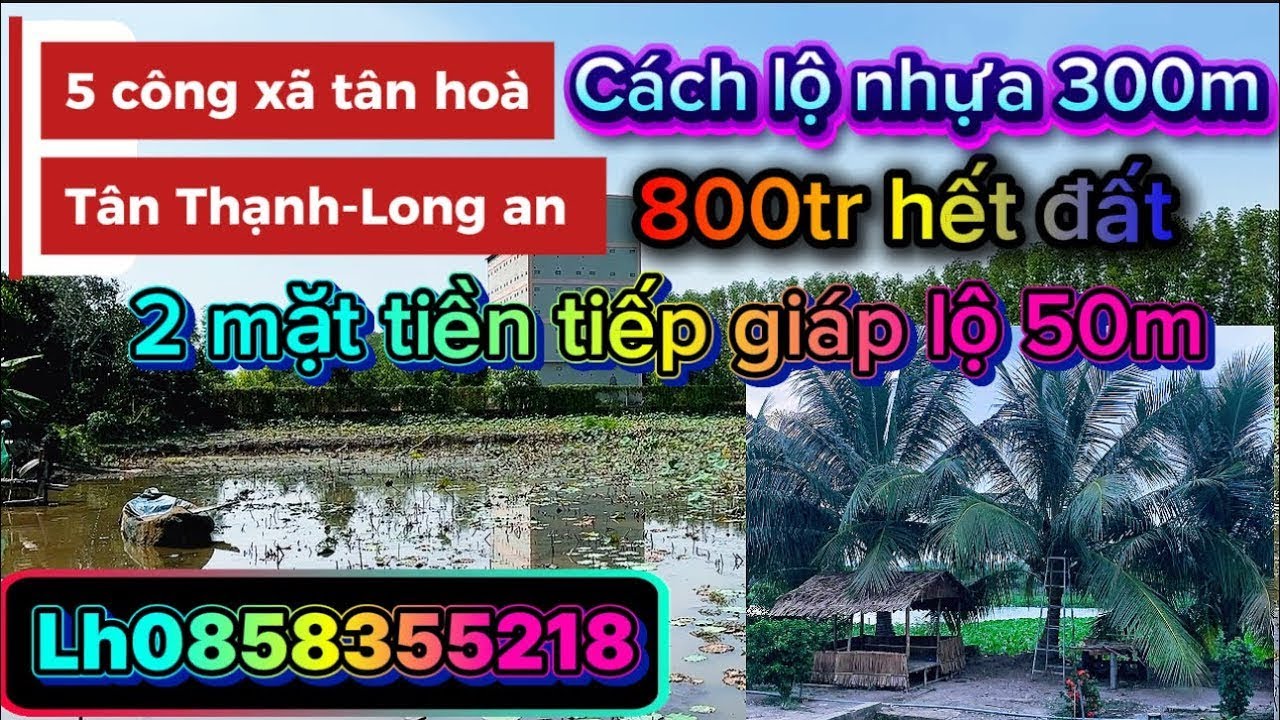 Chủ ngộp cần ra gấp chỉ800tr sỡ hữu ngay 5công xã tân hoà tân Thạnh Long An lh0858355218#batdongsan 
