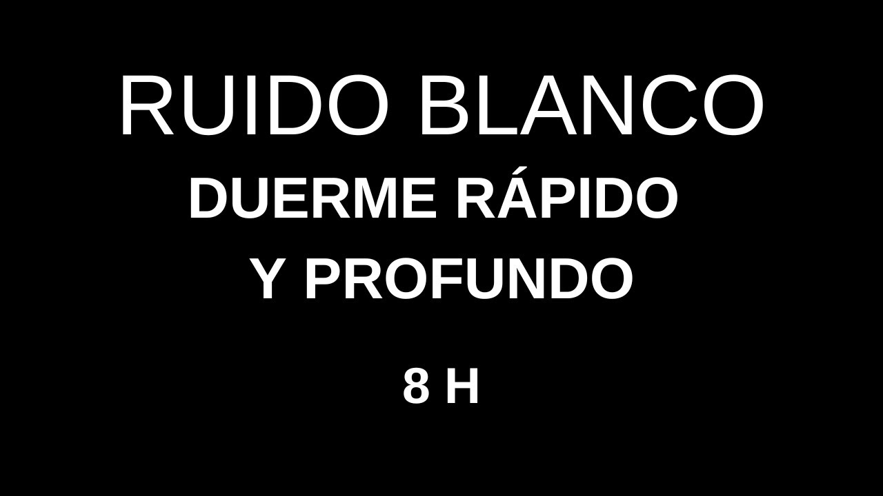 DORMIR R&Aacute;PIDO y PROFUNDO con RUIDO BLANCO 😴 | 8 Horas Pantalla Negra | Sonido Constante y Grave