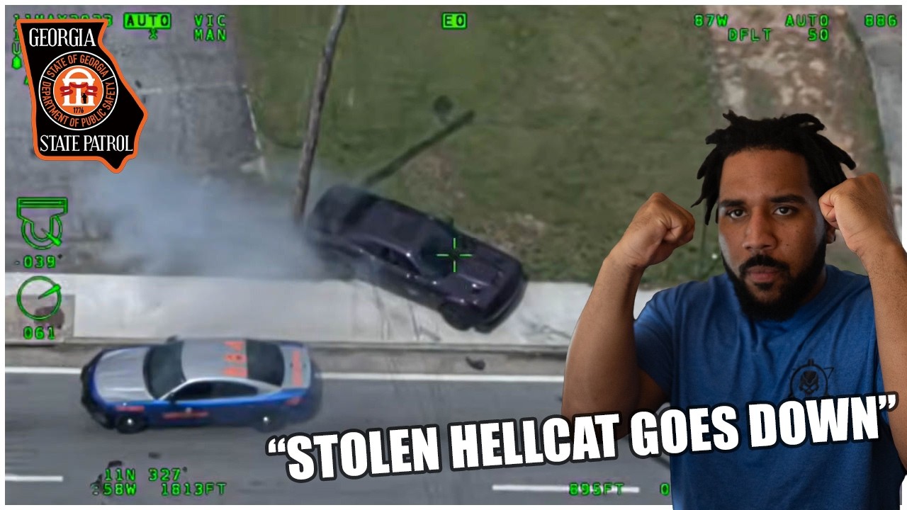Stolen Hellcat Challenger F***S w/ WRONG Georgia State Patrol Helicopter & goes down HARD!