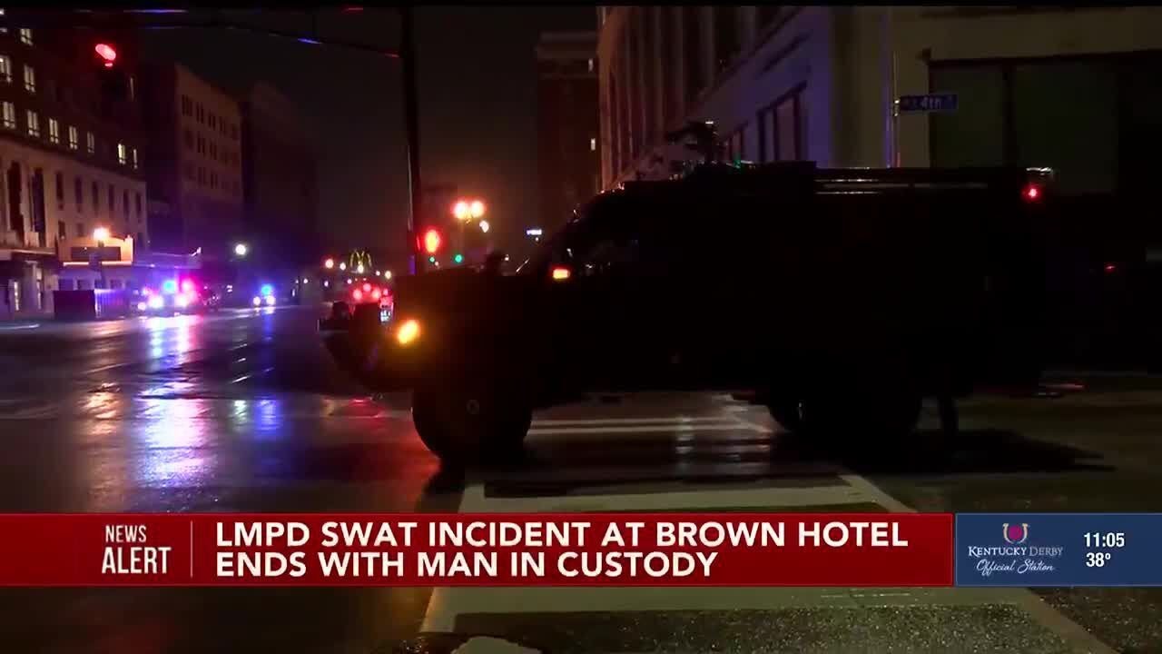 LMPD: Person in crisis at Brown Hotel taken into custody; receiving treatment