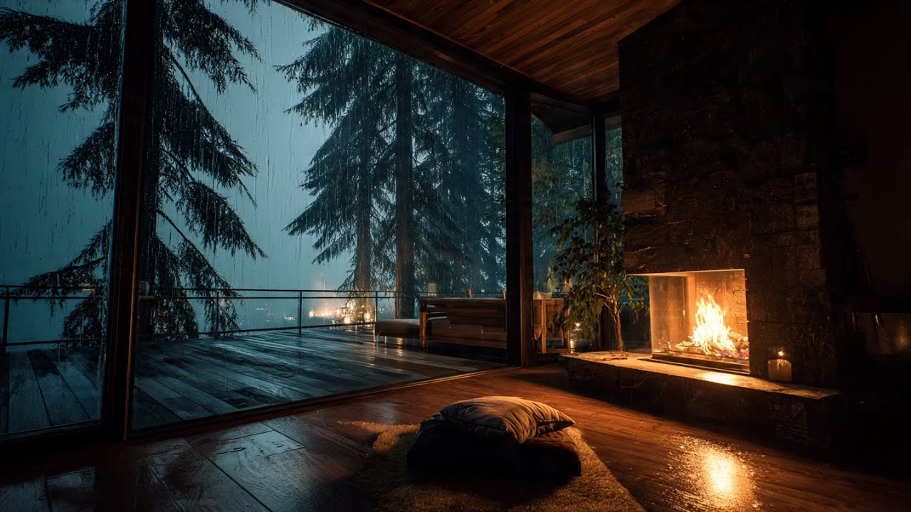 You’ll Fall Asleep Fast 🌧️ Rain on Cozy Wooden Cabin at Night (8 Hours Deep Sleep Sounds)