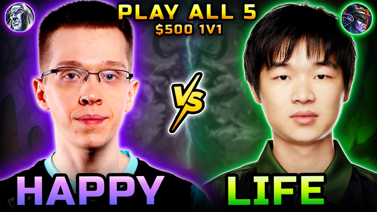 $500 SHOWMATCH - HAPPY vs LIFE - PLAY ALL 5 - Shaonian Cup 1