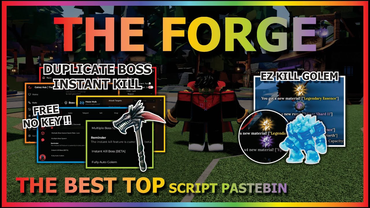 THE FORGE Script Pastebin 2026 AUTO FARM, INSTANT KILL, DUPLICATE BOSS, QUEST, AUTO FORGE (NO KEY)⚔️
