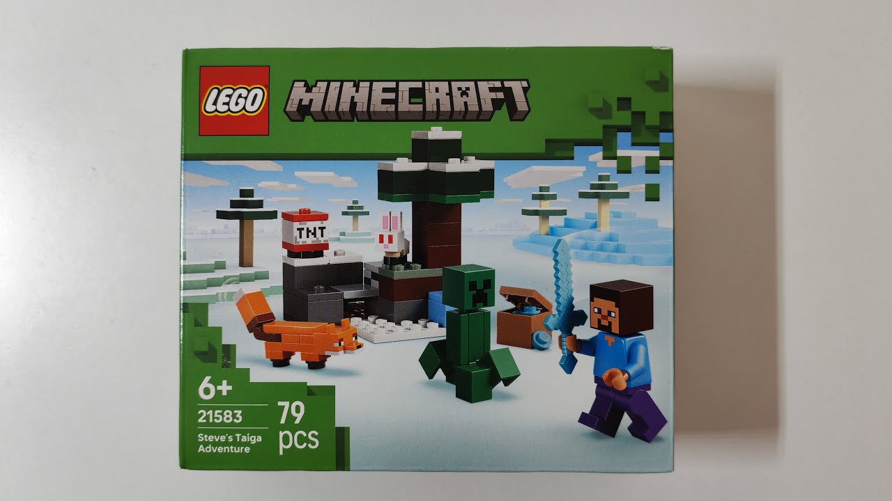 Unboxing LEGO Minecraft Steves Abenteuer in der Taiga (21583)