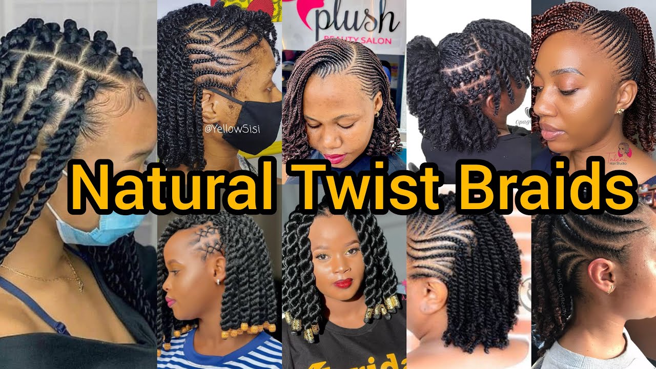 Natural Twist Braid Hairstyles for Black Women | Mini Passion Twist Braids | Protective Kinky Twist