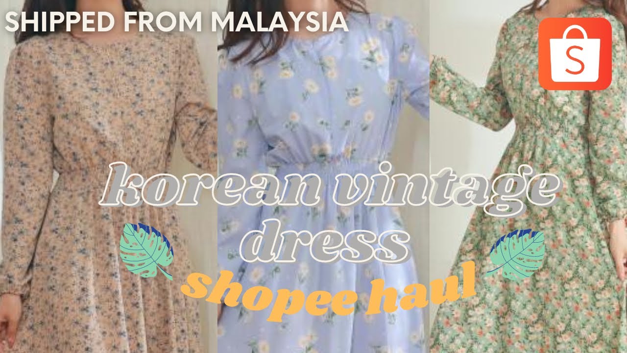 Shopee Korean Vintage Dress Haul